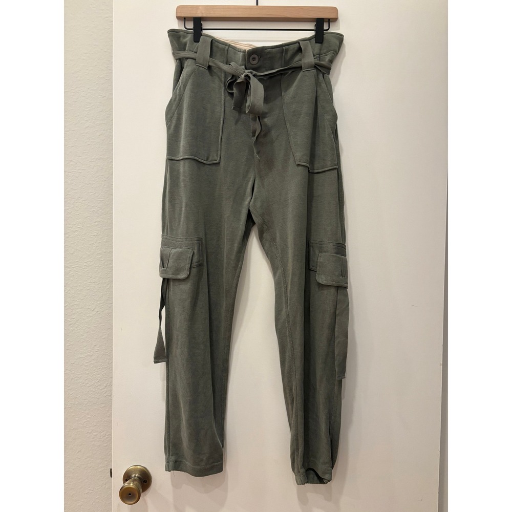 NWOT Free People Fisherman Pants Sage Green Cargo Paperbag Waist Jogger Pants